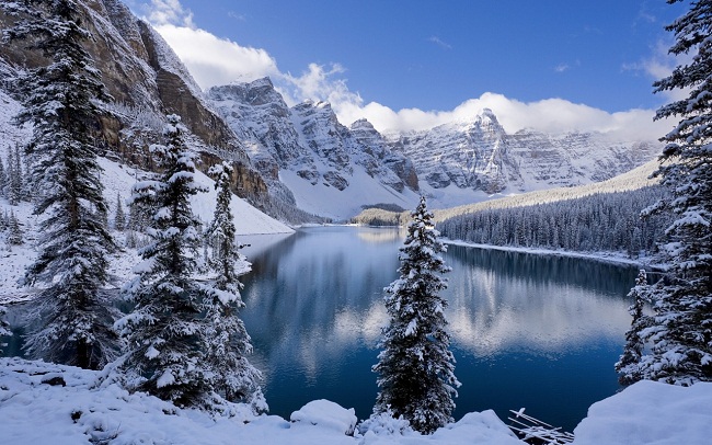 Mùa đông Canada được bao phủ bởi một màu trắng xóa