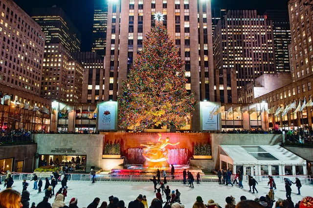 Cây Giáng sinh lớn nhất nước Mỹ trước trung tâm Rockefeller lung linh
